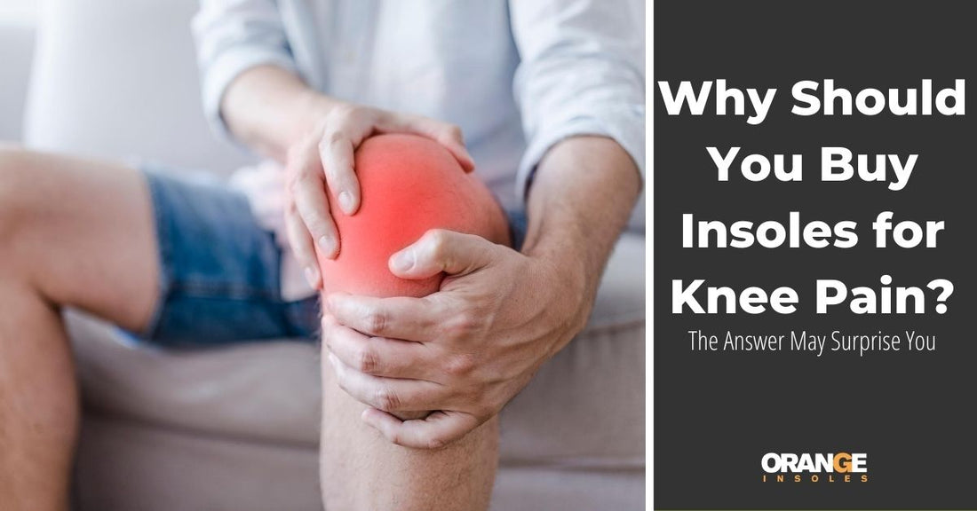 Man holding irritated knee. Will insoles work?